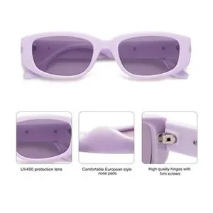 Purple Classics Rectangle Sunglasses Womens Mens Retro Vintage Narrow Frame Accessories | New Purple Classics Rectangle Sunglasses  main image 3